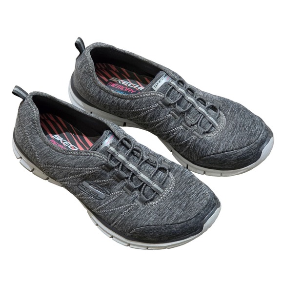 Skechers Flex Memory Foam Gel Infused Gray Trainers 9.5 - Picture 1 of 5